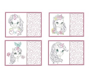 ITH - Mug Rugs Baby Unicorn LineArt